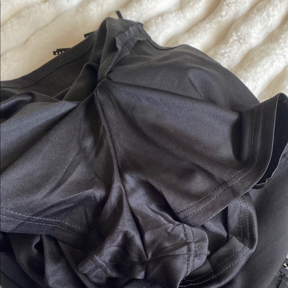 NWT Blushing Brunette Black Fringe Skirt - Picture 9 of 9